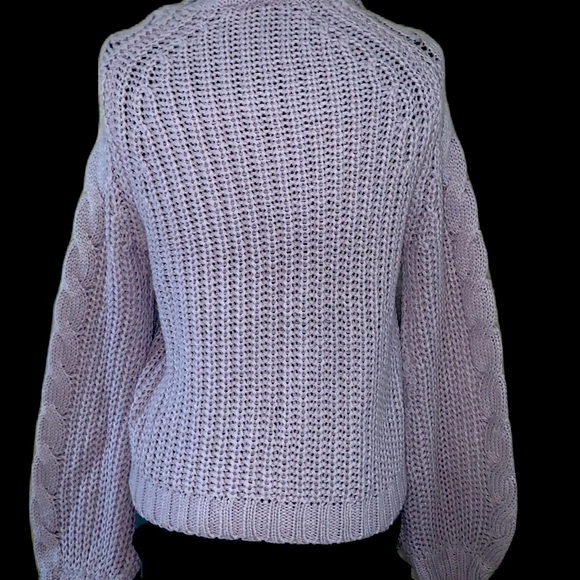 Derek Heart Lavender Cowl Neck Cable Knit Sweater Women’s Size M NWOT - Picture 4 of 14